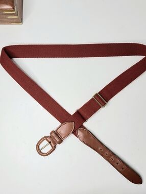 Paul Stuart Made In Italy Dark Red Canvas Vintage Golf Belt